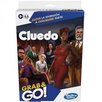 Juego de Viaje Cluedo Grab & Go - Juego Portátil de Estrategia para 3 a 6 Jugadores - Clásico de Fiestas HASBRO