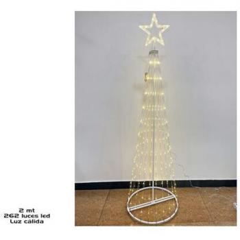 Cono Cortina 262 Leds Blanco Cálido 2 Metros - Iluminación Navideña