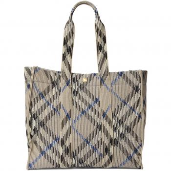 Burberry Women's Check Media Canvas Tote Bag in Black | 8090405158223 Color B9629, Check Print Tote Style Bag, Multicolor female, Size: ONE SIZE, Stylish Bags Collection