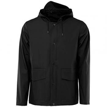 RAINS Short Hooded Coat Sudadera con Capucha, Hombre, Black, 2 XS/XS