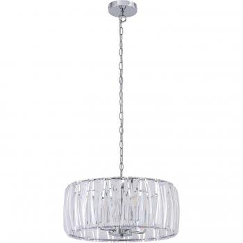 Lámpara colgante Sofia de Lindby redonda Ø 46 cm, 4 luces E14, hecha de plástico transparente para salón y comedor
