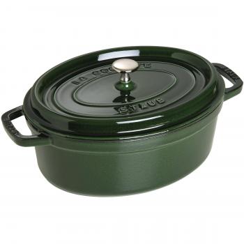 Staub Oval Cast Iron Cocotte 31 cm - Basil Green