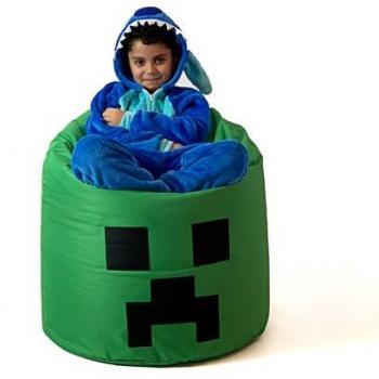 Sako bolsa puf Minecraft verde XXL 110 x 90 cm Puff GO GIFT Verde Oxford