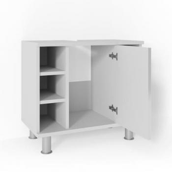 Mueble Bajo Lavabo Fynn, Blanco Alto Brillo, 60 x 54 cm