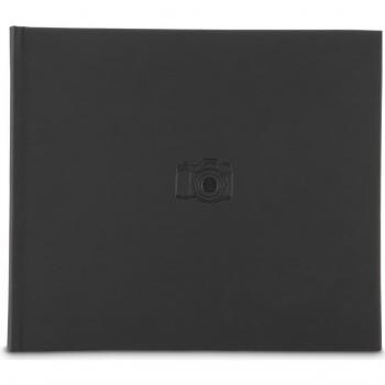 Álbum de fotos Hama Signs, tapa dura negro, 200 hojas para fotos de 10 x 15 cm, encuadernación resistente, dimensiones 28 x 24 cm, incluye 30 páginas en blanco