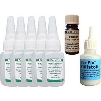 BER-Fix industrial de pegamento fino de líquido, 5 x 20 G + 60 G de relleno de tela + 12 ML oligonucleótido