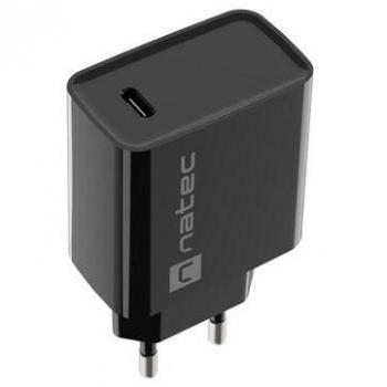 CARGADOR NATEC RIBERA 20W 1XUSB-C PD3.0 QC3.0 NEGRO