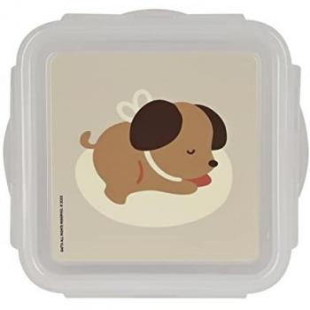 Fiambrera Safta Puppy Beige Poliuretano 13x7,5x13 cm - Portatodo de Calidad y Máxima Resistencia para Recreo