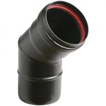 Codo de Acero Negro 45° para Estufas de Pellets Aeternum 8 cm 2 mm