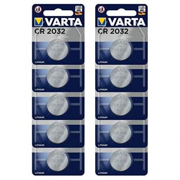 Baterías de botón VARTA CR2032 de litio, 10 unidades, 3V, paquete seguro para niños