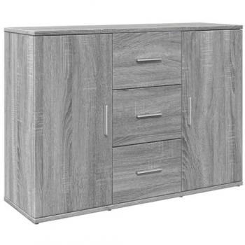 Aparador de madera de ingeniería gris Sonoma 90,5x29,5x65 cm, Armario de almacenaje, Mueble aparador, Mueble de almacenaje de cocina, bufé