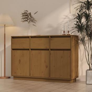 Aparador de madera maciza de pino 110x34x75 cm, Mueble de Almacenaje de Salón, Armarios con Puertas, Cajón de Madera, Buffet para salón Moderno, Armario Auxiliar
