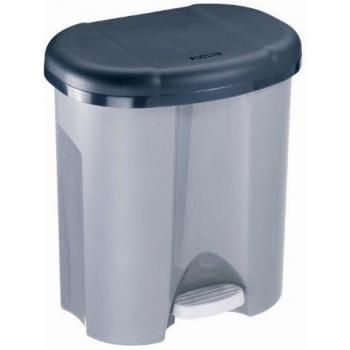 Rotho Mono Cubo de basura con pedal 25 l, cerrable contra olores, 39 x 32 x 40,5 cm