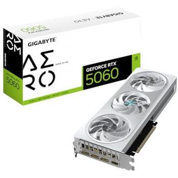 GIGABYTE GeForce RTX 5060 AERO OC 8GB Graphics Card - GDDR7, 128-bit, PCI-E 5.0, 2595 MHz Core Clock, Triple Fan Design, HDMI & DisplayPort Outputs