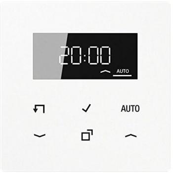 Jung Standard Timer with Display, 6 Sensory Touch Controls, White Glass Front, Model LS 1750 D WW