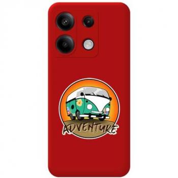 Funda de Silicona Líquida Roja con Diseño Adventure para Xiaomi Redmi Note 13 Pro 5G