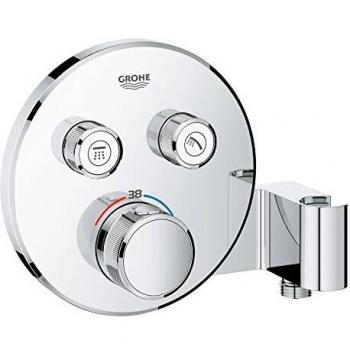 Grohe 29120000 Grohtherm Smartcontrol Termostato 2 Chorros Regulables y Soporte para Ducha, Cromo, Redondo