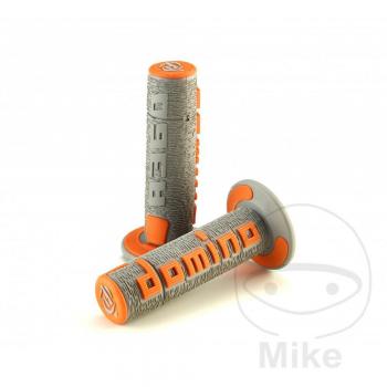Puños Domino A360 Off Road Ergonomicos 120mm Gris/Naranja