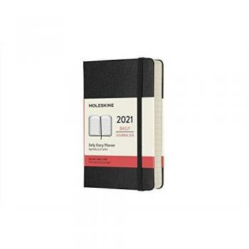 Agenda 12 meses diaria pocket tapa dura negra Moleskine 2021