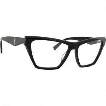 Saint Laurent SL M103 OPT 001 58 Black Gold Logo Eyewear Frames, Unisex, Black, Size: 58 MM