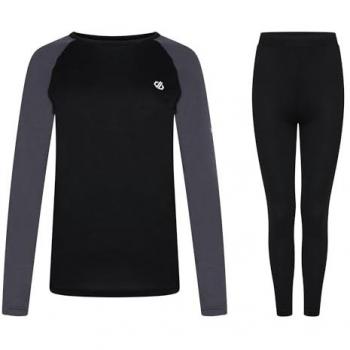 Dare 2b Women's Quick Drying Base Layer Set - Exchange III, Black/Ebony, Size 14