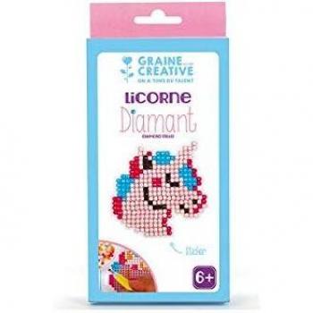 Kit de Stickers de Diamante Mosaico - Licorne para Niños a Partir de 5 Años - Naranja y Rosa