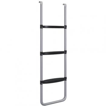 Escalera para Trampolín de Acero Galvanizado de 2 o 3 Escalones con Escalones Anchos y Ganchos, Carga Máxima 120 kg, Dimensiones 110x32 cm,