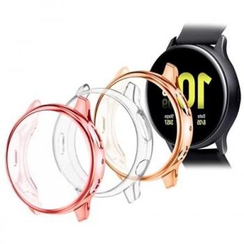 Pack de 3 Fundas Protectoras de TPU Rosa/Rosa Oro/Transparente para Samsung Galaxy Watch Active 2, 44 mm