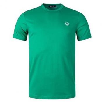 Fred Perry Mens Long Sleeve Twin Tipped T-Shirt - Navy/Dark Caramel M68 - Size Medium - 100% Cotton - Male