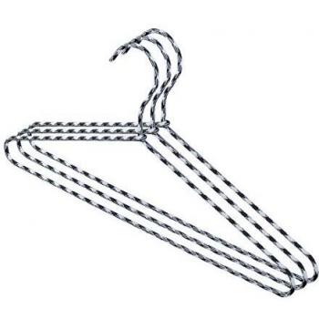 Domopak Living 8001410074089 Set 3 Percha en Cuerda, Acero/poliéster, Gris, 1 x 40,4 x 19,5 cm