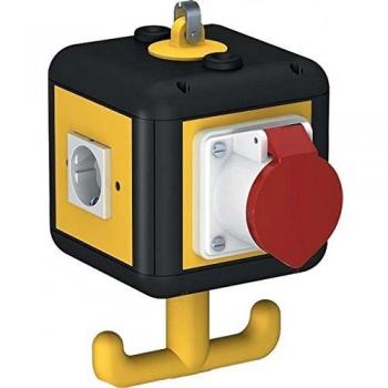 Unidad de alimentación OBO Bettermann VH-4 IP20 con 3 tomas CEE 1x16A 400V y asa de transporte
