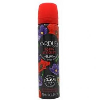 Yardley Poppy & Violet Deodorising Body Spray 75ml - Floral Fragrance Mist