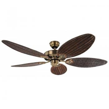 Ventilador de Techo CasaFan Royal MA Clásico 132 cm Latón Antiguo Aspas de Mimbre