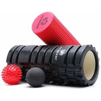 Rodillo Masaje Muscular de Hule para Profundos,Set 2-en-1 de Rodillo de Espuma, Foam Roller de Hule para Masaje Muscular, Terapia de Relajación Profunda, Relajar Piernas y Partes Cuerpo Adoloridas