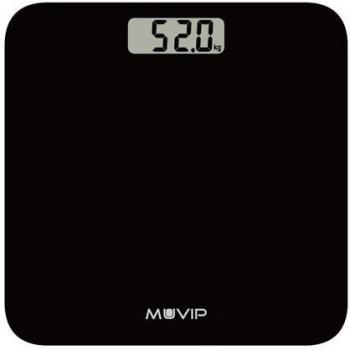 Báscula Digital de Baño Muvip - Capacidad 180kg - Sensores de Alta Precisión - Color Negro