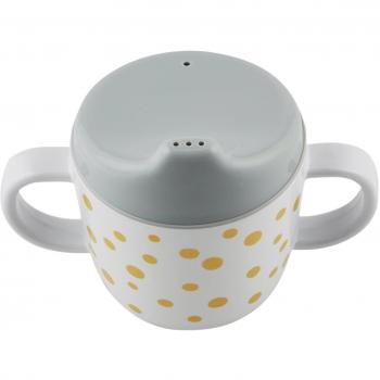 Done by deer 10705 - Taza de aprendizaje con diseño happy dots, color gris