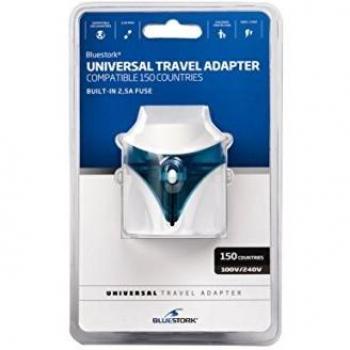 Bluestork TRAVEL-PLUG-II - Adaptador de corriente universal, ideal para viajes, color blanco