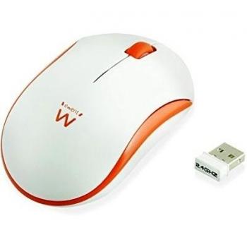 Ewent EW3211 - Ratón inalámbrico, blanco y naranja