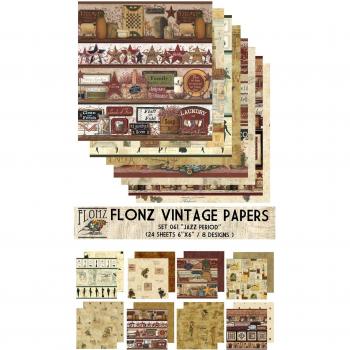 Paper Pack (24sh 6x6) JazzPeriod FLONZ Vintage Paper for Scrapbooking and Craft