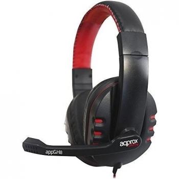 Approx appGH8 2x 3.5 mm Binaurale Diadema Negro, Rojo auricular con micrófono - Auriculares con micrófono