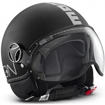 MOMO Design - Casco clásico, color negro mate/plata, talla XS