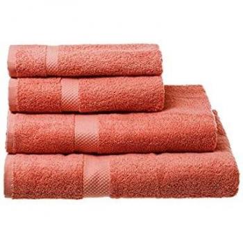 Toalla de Lavabo, en Rosa Coral, 100% de algodón Natural, para Cuarto de baño de 50x100 cm