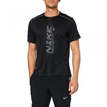 NIKE M Nk Dry Miler SS Po Gx FF Camiseta de Manga Corta, Hombre, Black/
