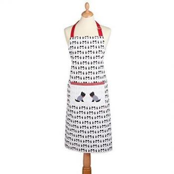 Delantal de Cocina Westie 90 x 70 cm Algodón Blanco y Gris