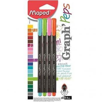 Maped 749143 - Blister 4 rotuladores con punta fina 0.4