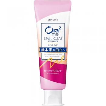 Sunstar Aura Two Me Stayin Clear Whitening Toothpaste - Peach Leaf Mint Flavor 130g (Quasi-drug)