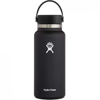 Hydro Flask 32oz Wide Mouth Flex Cap Insulated Water Bottle Black 946ml