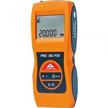 Prexiso 808085 Medidor láser para mediciones rápidas y fiables, alcance hasta 20 m, Naranja, 115x45x30mm
