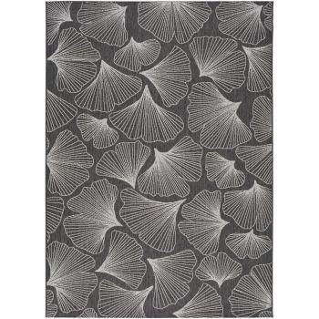 Alfombra Tokio de Interior y Exterior Estilo Geométrico en Antracita - 80x150, 135x190, 160x230 cm