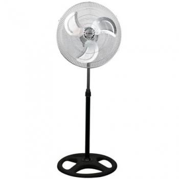 Ventilador de Pie Oscilante Industrial Negro 75W Ø45cm con Altura Ajustable y 3 Velocidades
